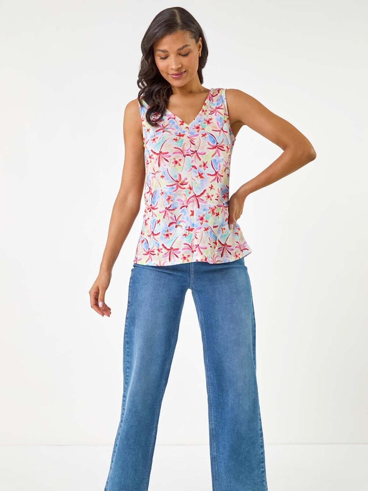 Roman Floral Print Bar Back Vest Top - Imagen 2 de 5 Roman Floral Print Bar Back Vest Top - Imagen 2 de 5