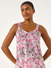 Roman Burnout Floral Print Vest Top - Imagem 1 de 5