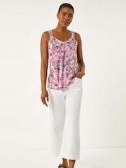 Roman Burnout Floral Print Vest Top - Imagem 2 de 5
