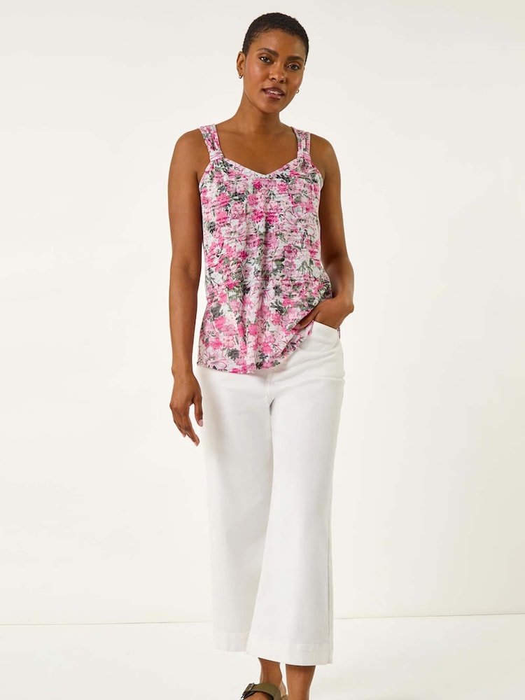 Roman Burnout Floral Print Vest Top - Imagem 2 de 5