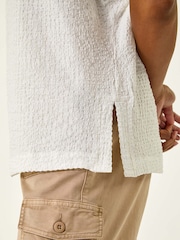 Roman White Textured Crepe Stretch Boxy T-Shirt - Image 5 of 5