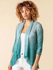 Roman Ombre Metallic Plisse Kimono Blouse - Imagen 1 de 4