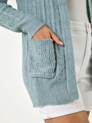 Roman Grey Textured Longline Knit Cardigan - Image 5 of 5
