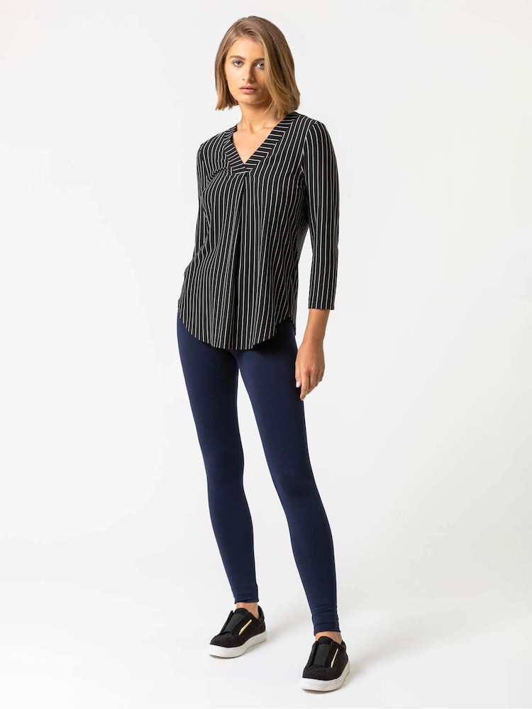 Roman Blue Stretch Plain Leggings - Image 4 of 4