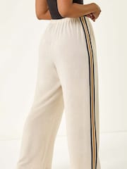Roman Natural Petite Linen Mix Side Stripe Trousers - Image 3 of 5