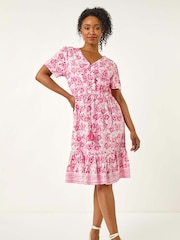 Rosa - Vestido con diseño a capas y estampado floral de Roman Petite - Imagen 2 de 5