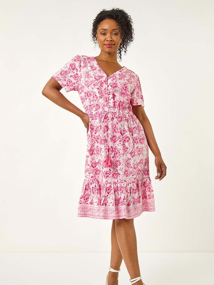 Rosa - Vestido con diseño a capas y estampado floral de Roman Petite - Imagen 2 de 5