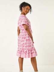 Rosa - Vestido con diseño a capas y estampado floral de Roman Petite - Imagen 3 de 5