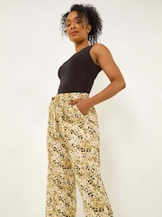 Roman Natural Petite Animal Print Cropped Trousers - Image 2 of 5