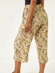Roman Natural Petite Animal Print Cropped Trousers - Image 4 of 5