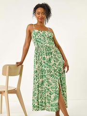 Vestido longo com alças Roman Petite Leaf - Imagem 1 de 5