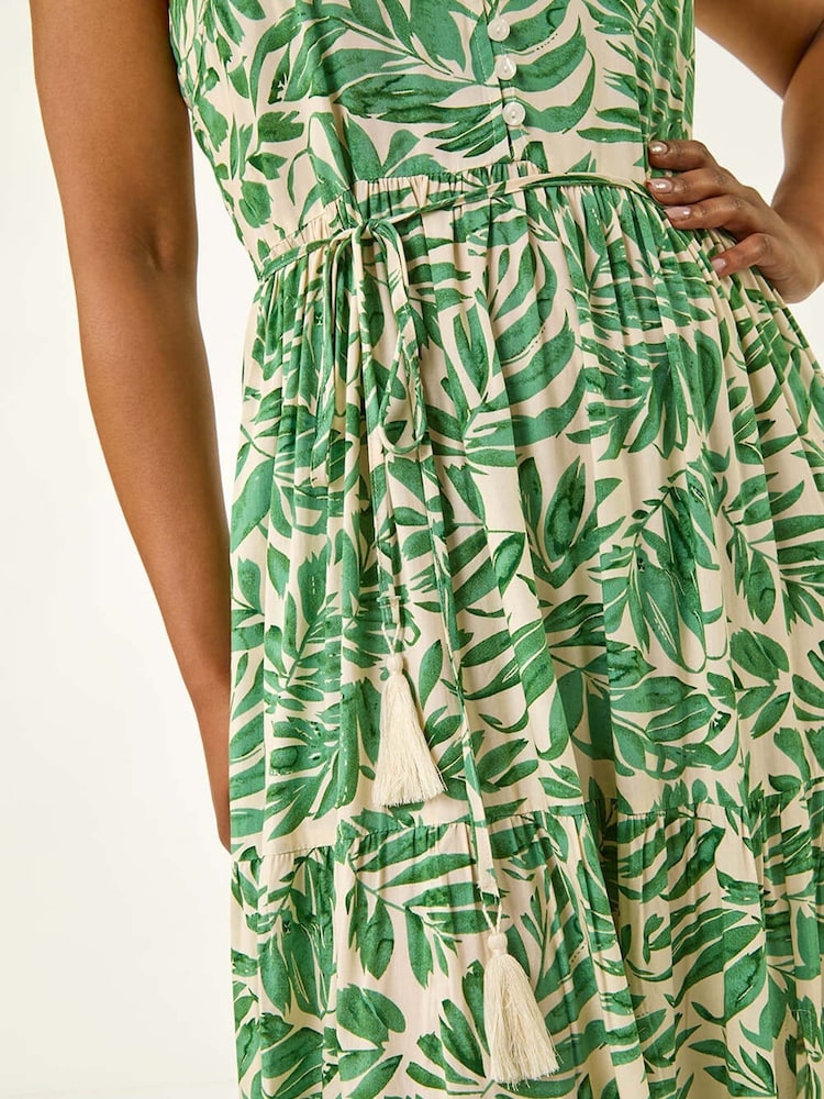 Vestido longo com alças Roman Petite Leaf - Imagem 5 de 5
