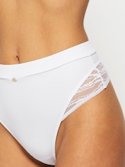 KBX White High Waist Charlotte Brushed High Waisted Thong - Image 4 of 5