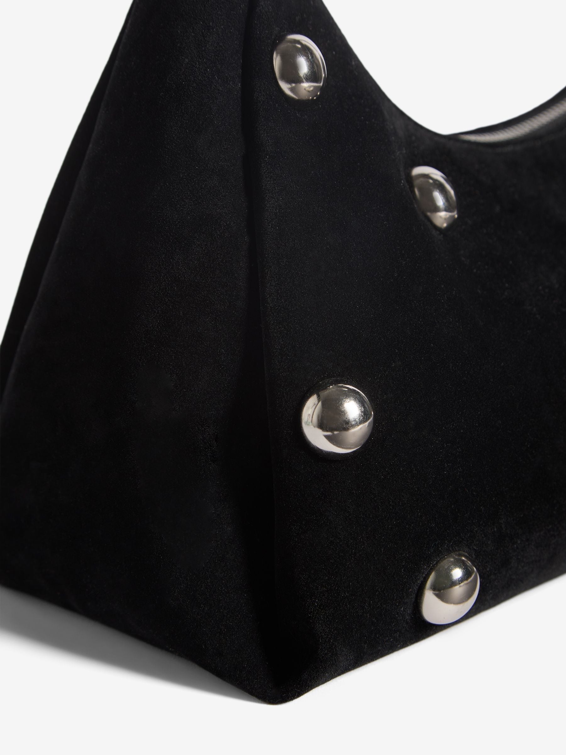 Buy Friends Like These Black Suedette Studded Shoulder Bag from