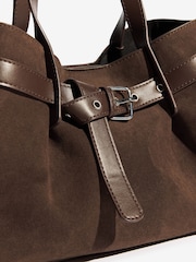 Friends Like These Chocolate Brown Belted Shopper Bag - Image 6 of 6