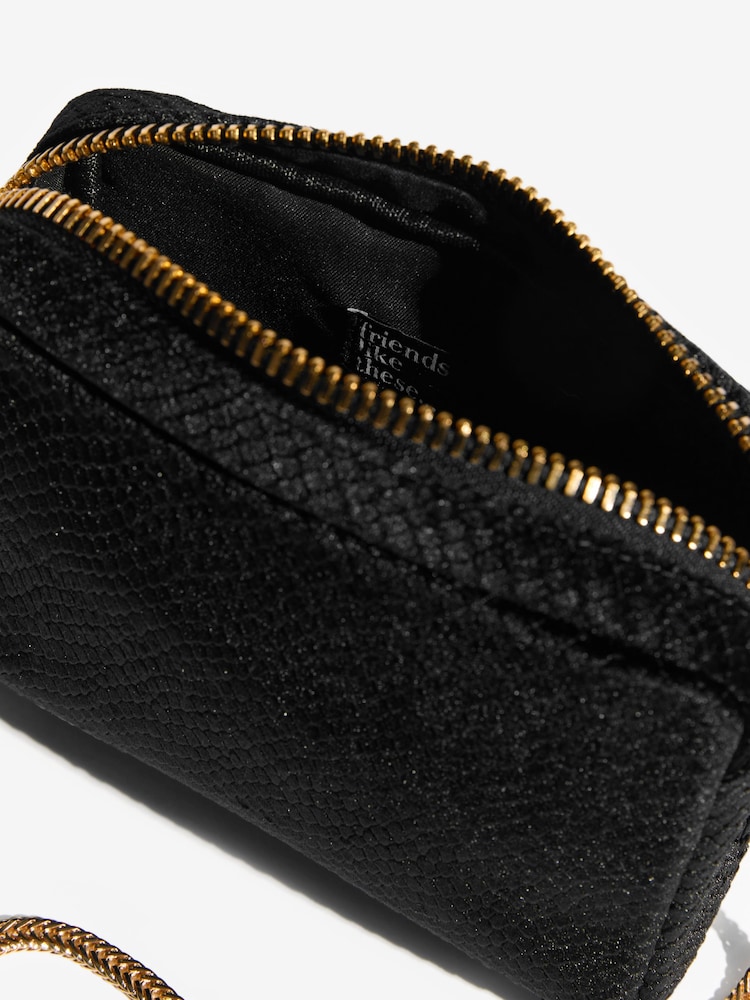 Friends Like These Black Velvet Ocassion Crossbody Bag - Image 5 of 5