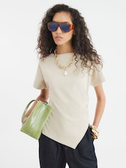 River Island Brown Drape Side T-Shirt - Image 1 of 5