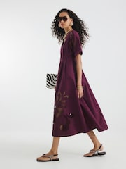 River Island Red Cutwork Midi Dress - Image 2 of 4