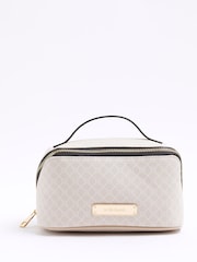 River Island Faux Leather Monogram Make Up Bag - Imagem 1 de 5