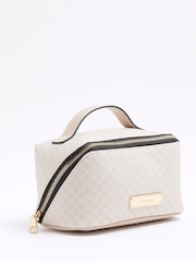 River Island Faux Leather Monogram Make Up Bag - Imagem 2 de 5
