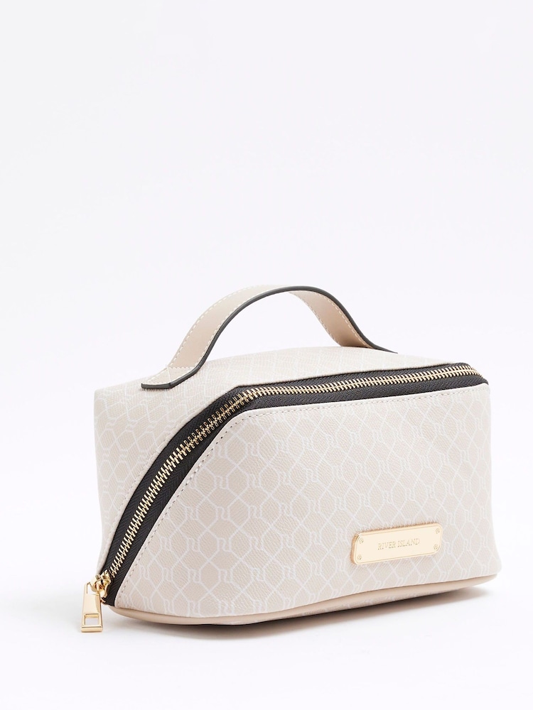 River Island Faux Leather Monogram Make Up Bag - Imagem 2 de 5