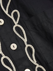 River Island Black Black Boxy Broderie Shirt - Image 6 of 6