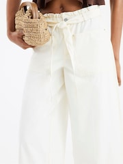 River Island Cream Paperbag Trousers - Image 4 of 4