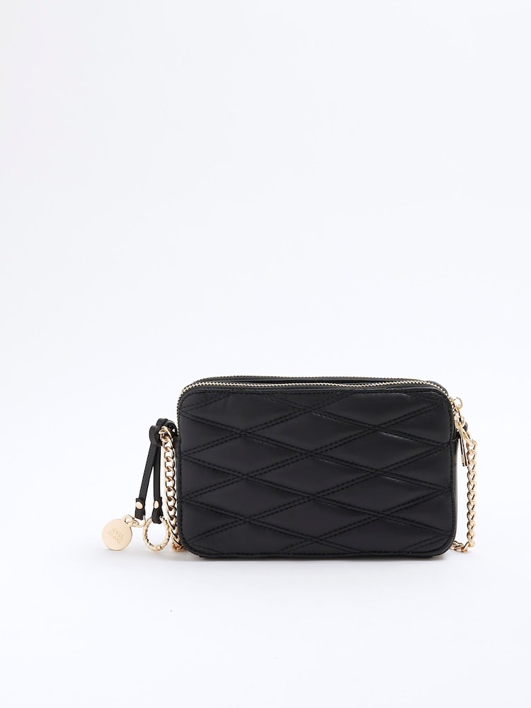 River Island Faux Leather Quilted Cross-Body Bag - Imagem 2 de 6