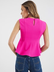 River Island Pink Panel Peplum Top - Image 3 of 4