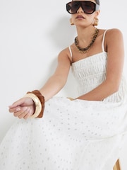 River Island White Petite Broderie Maxi Dress - Image 2 of 4