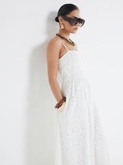 River Island White Petite Broderie Maxi Dress - Image 3 of 4