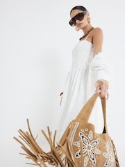 River Island White Petite Broderie Maxi Dress - Image 4 of 4