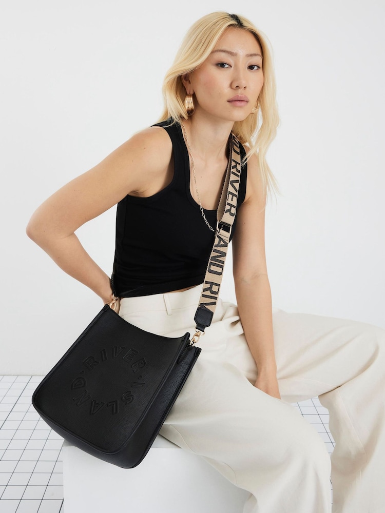 River Island Logo Messenger Cross-Body Bag - Imagem 1 de 6