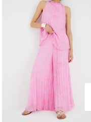 River Island Pink Wide Leg Plisse Trousers - Image 2 of 4