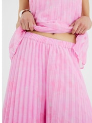 River Island Pink Wide Leg Plisse Trousers - Image 4 of 4