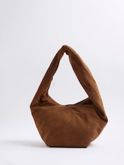 River Island Brown Suede Twist Shoulder Bag - Image 3 of 6