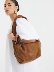 River Island Brown Suede Twist Shoulder Bag - Image 6 of 6