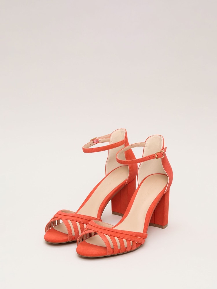 Phase Eight Orange Block Heel Sandals - Image 2 of 6