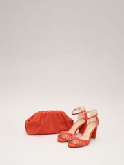Phase Eight Orange Block Heel Sandals - Image 3 of 6