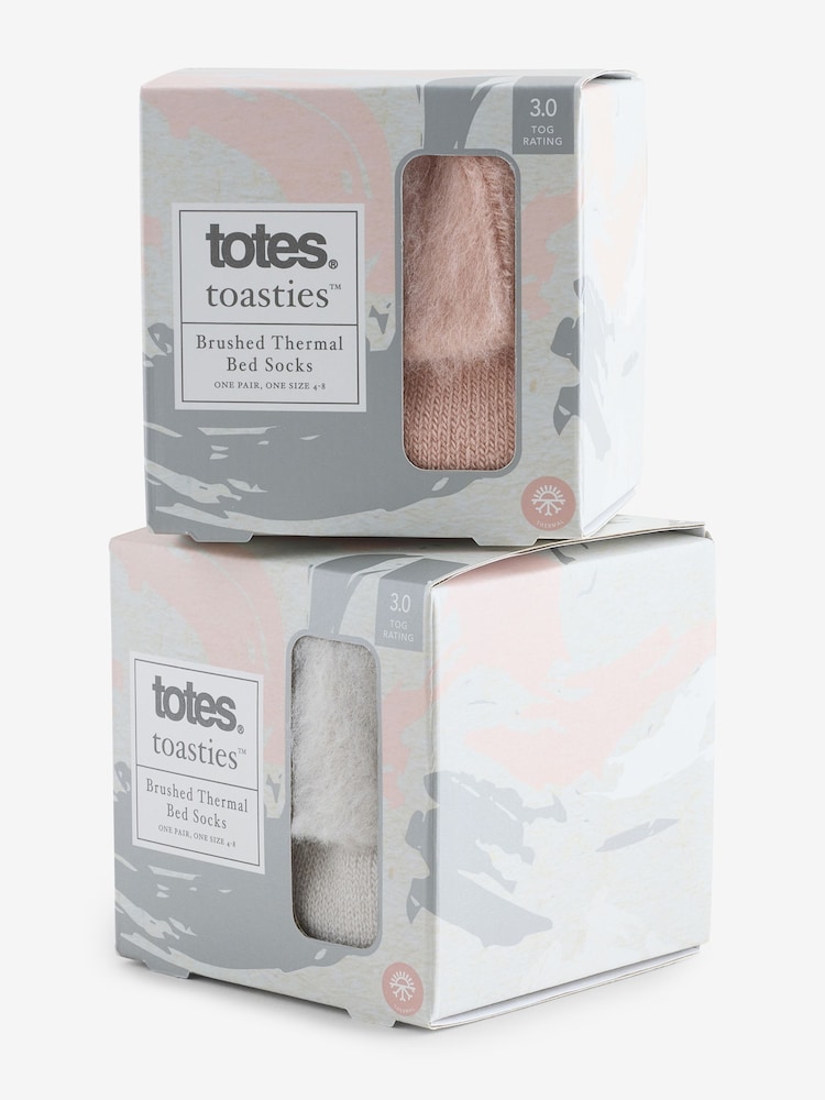 Totes Grey Bundle Ladies Brushed Bed Socks 2 Pair - Image 4 of 4