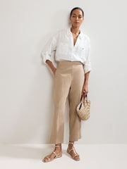 Phase Eight White Arla Linen Shirt - Image 3 of 7