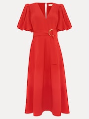Phase Eight Orange Zarah Midi Dress - Image 7 of 7