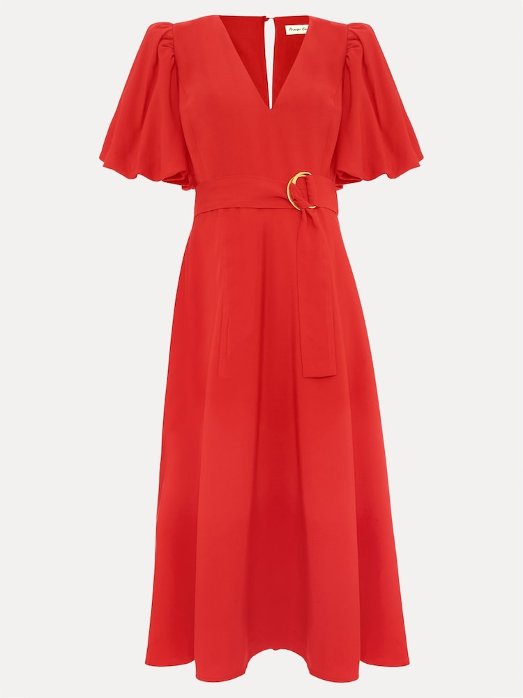 Phase Eight Orange Zarah Midi Dress - Image 7 of 7