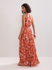 Phase Eight Orange Zelah Floral Print Dress - Image 3 of 8