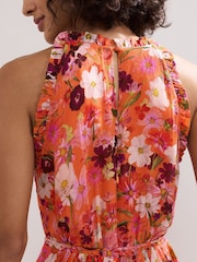 Phase Eight Orange Zelah Floral Print Dress - Image 6 of 8