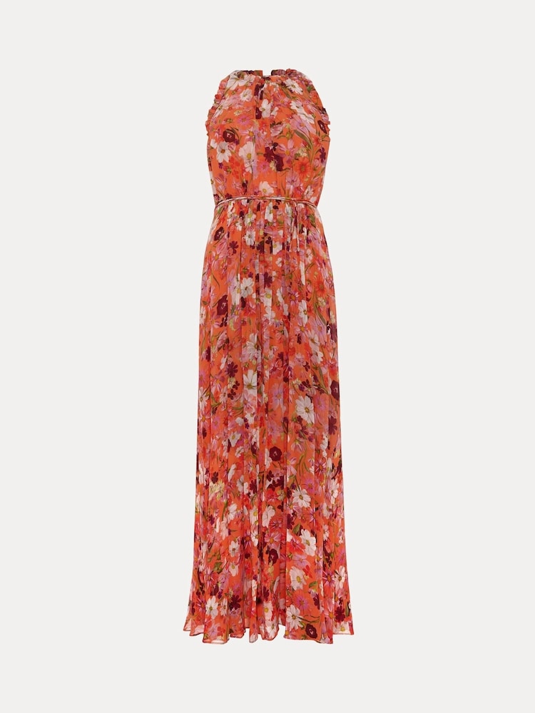 Phase Eight Orange Zelah Floral Print Dress - Image 8 of 8