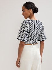 Phase Eight Blue Alba Textured Top - Image 2 of 7