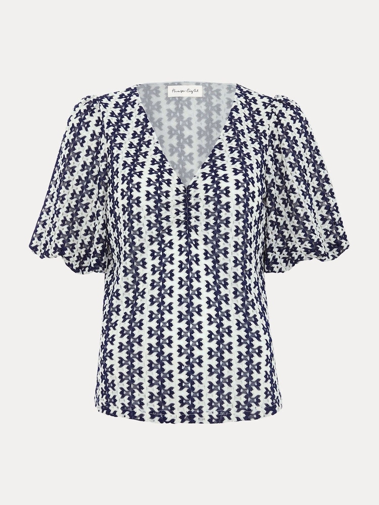 Phase Eight Blue Alba Textured Top - Image 7 of 7
