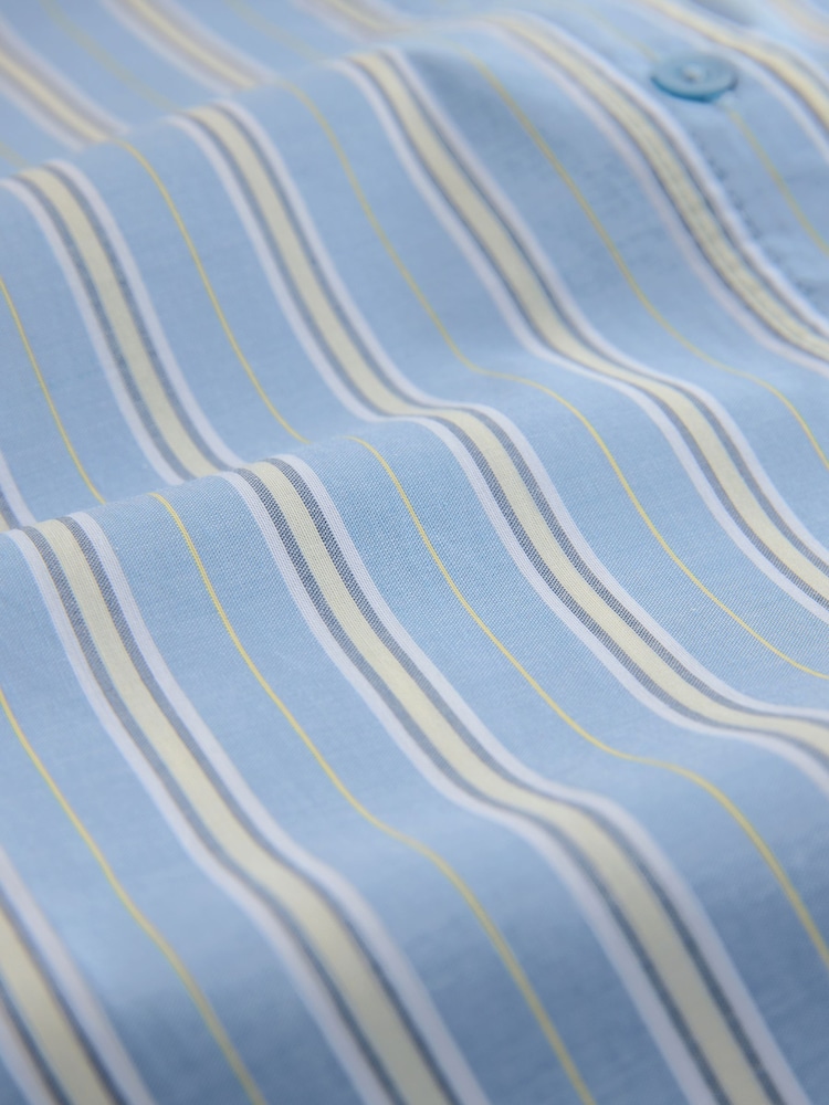 Blue Stripe with Embroidered Cherry Oversized Long Sleeve Shirt - Image 6 of 6