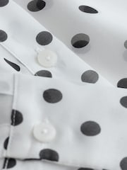White/Black Polka Dot Sheer Long Sleeve Shirt - Image 3 of 3